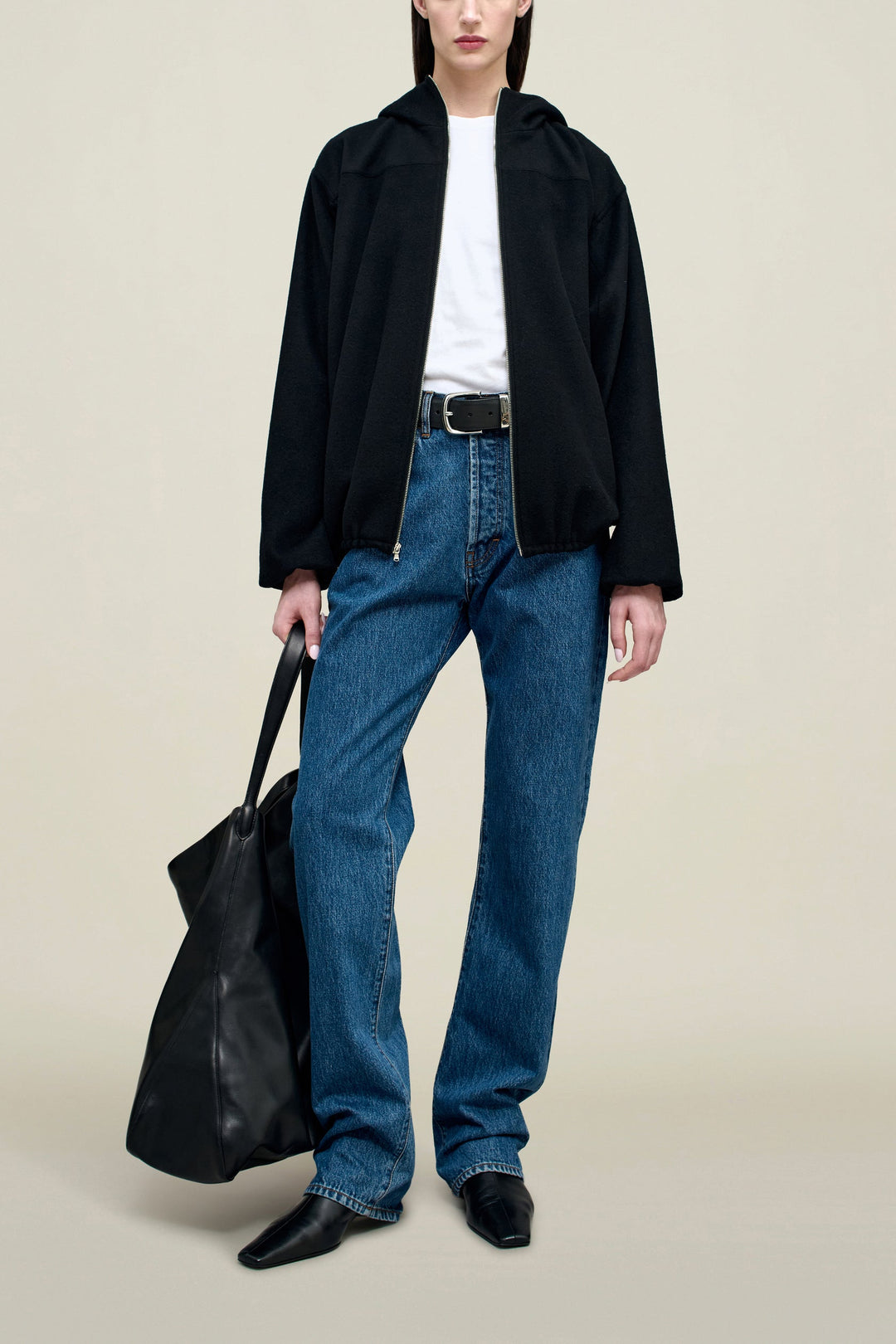 Suri Windbreaker in Wool Coating - Black