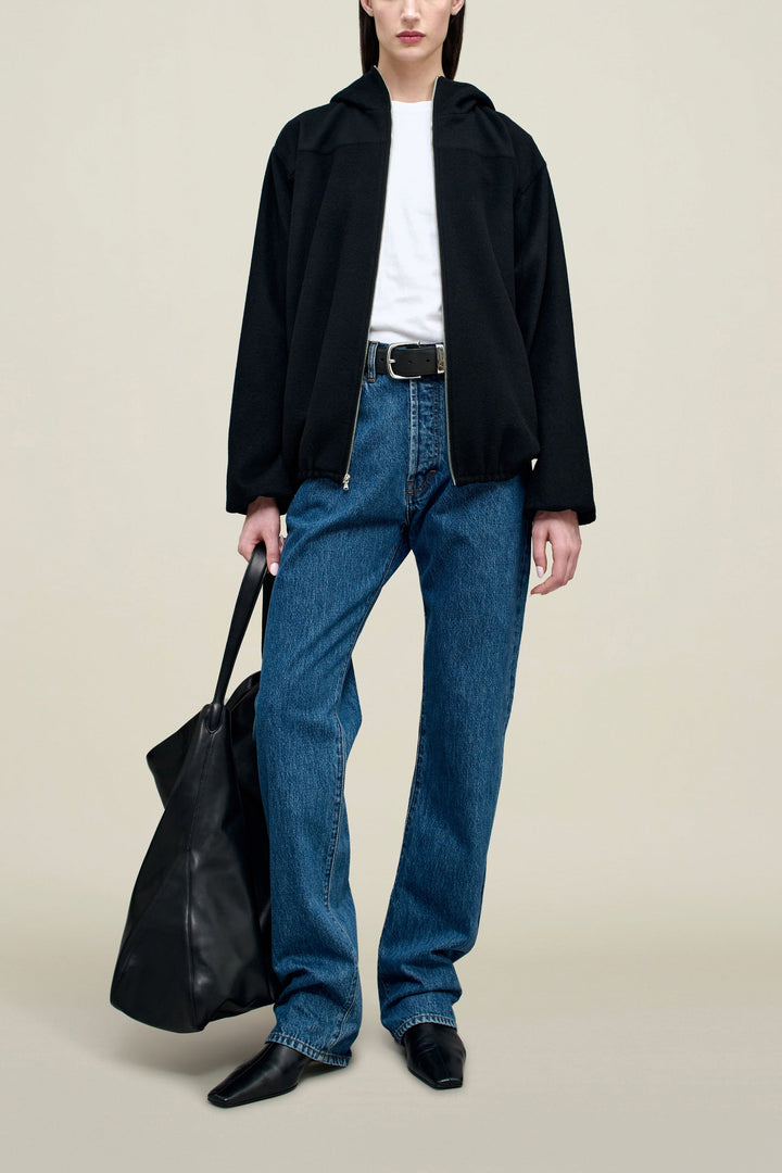 Suri Windbreaker in Wool Coating - Black