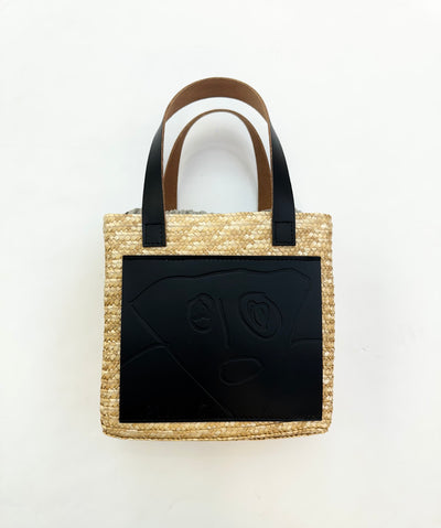 HANDMADE "PILI AND BIANCA" MINI FLORENTINE STRAW BAG - Beige