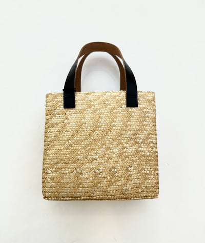 HANDMADE "PILI AND BIANCA" MINI FLORENTINE STRAW BAG - Beige