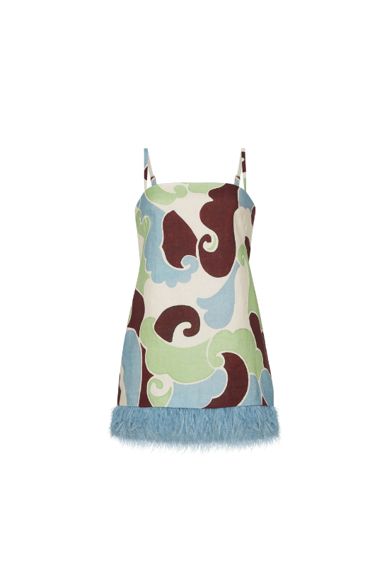 Valencia Mini Dress - Petal Wave Mint