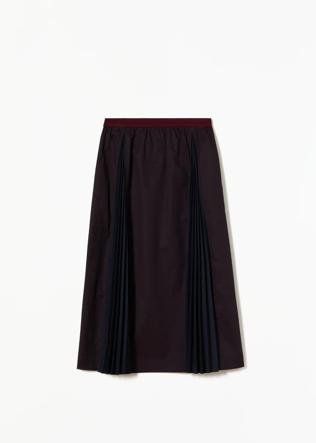 A LINE MIDI SKIRT - Black