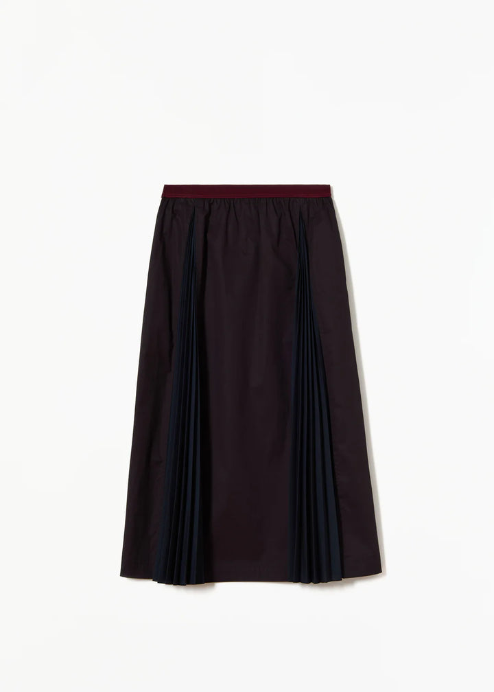 A LINE MIDI SKIRT - Black