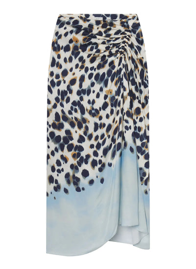 Grace Printed Midi Skirt - Navy/Light Blue