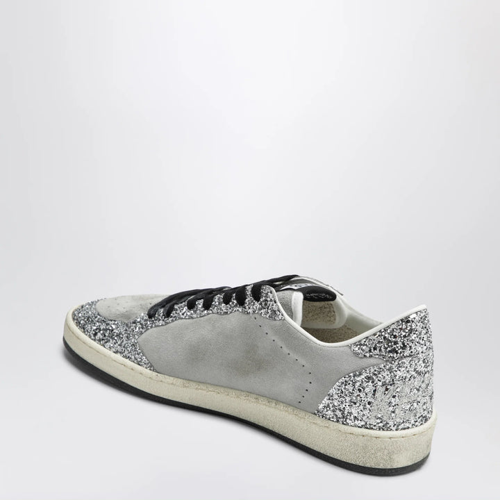 Ball Star sneakers in grey/white with silver glitter