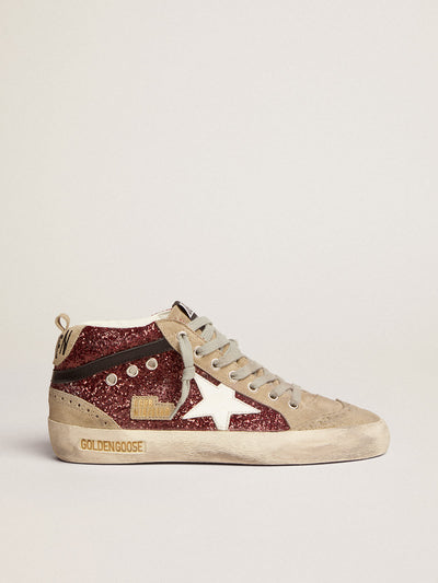 MID STAR SNEAKER - BURGUNDY GLITTER