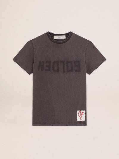 Distressed Slim Fit T-Shirt in Gray