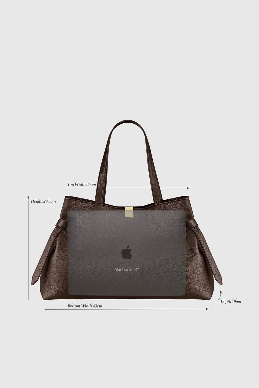 Gyoza Tote in Hazel Pebble Grain Leather