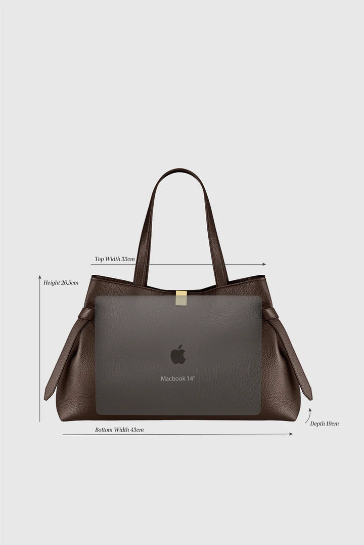 Gyoza Tote in Hazel Pebble Grain Leather