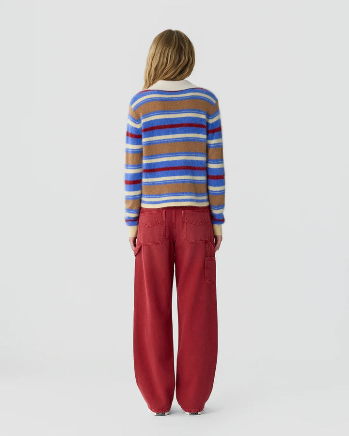Grizzly Cropped Rugby - Red Stripe