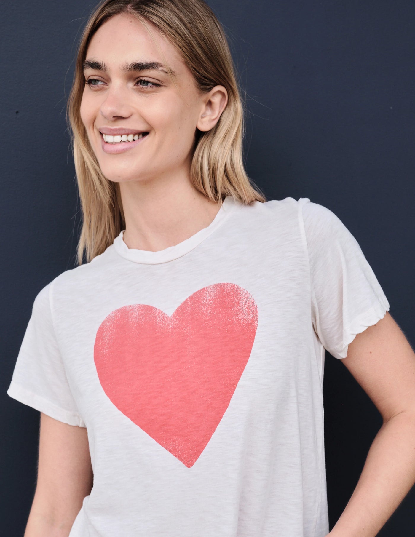 Heart Boxy Short Sleeve - Cream