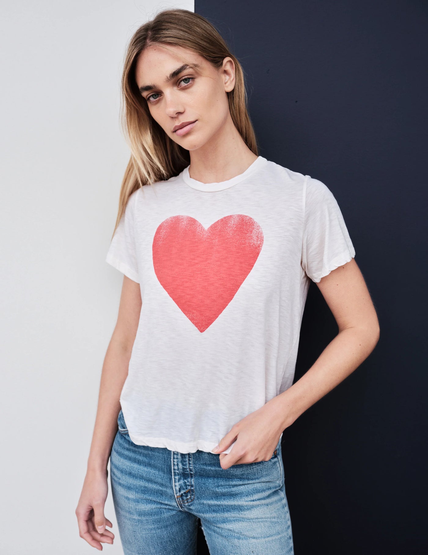 Heart Boxy Short Sleeve - Cream