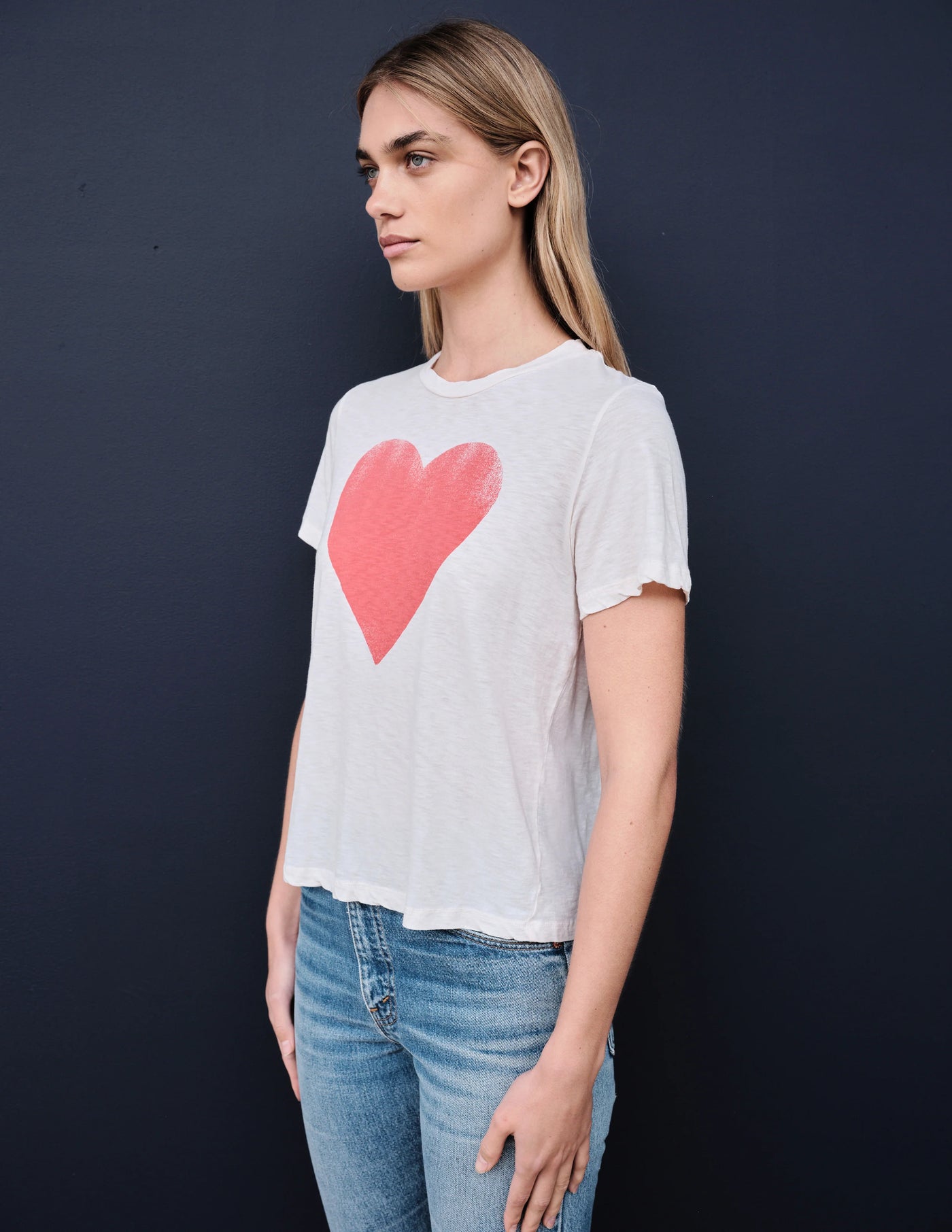 Heart Boxy Short Sleeve - Cream