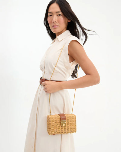Lock Box Clutch - Natural Wicker/Hazelwood