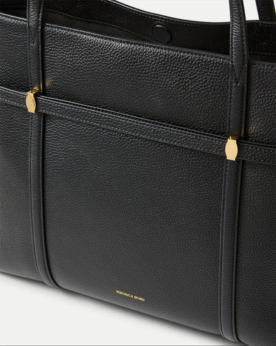 Lasso Belted Tote Bag - Black