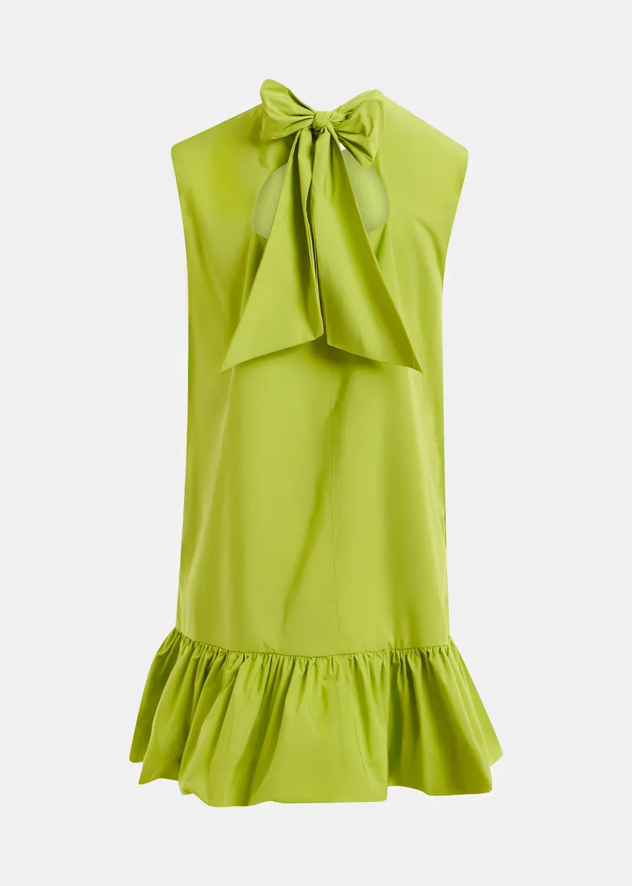 HIBERNATE RUFFLE MINI DRESS - Green