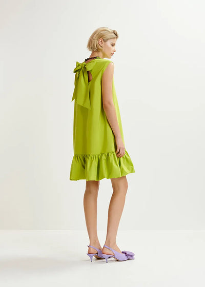 HIBERNATE RUFFLE MINI DRESS - Green