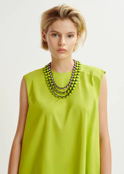 HIBERNATE RUFFLE MINI DRESS - Green
