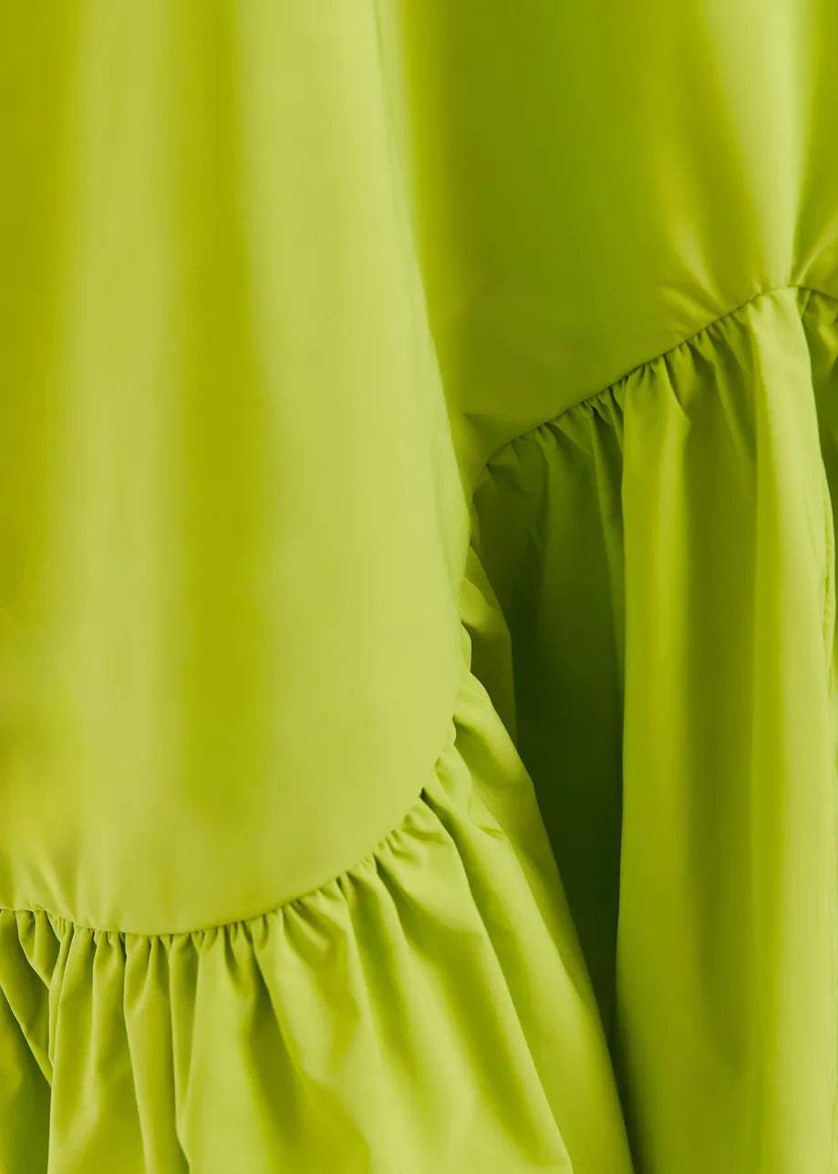 HIBERNATE RUFFLE MINI DRESS - Green