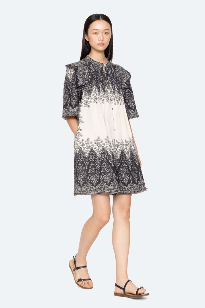 Hedra Print Mini Dress - Black Multi
