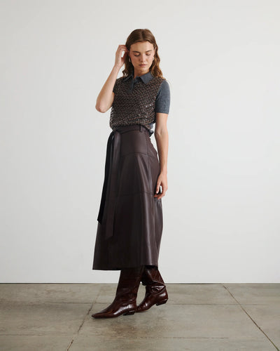 Camilla Knit Top - DARK HEATHER GREY/BRONZE MULTI