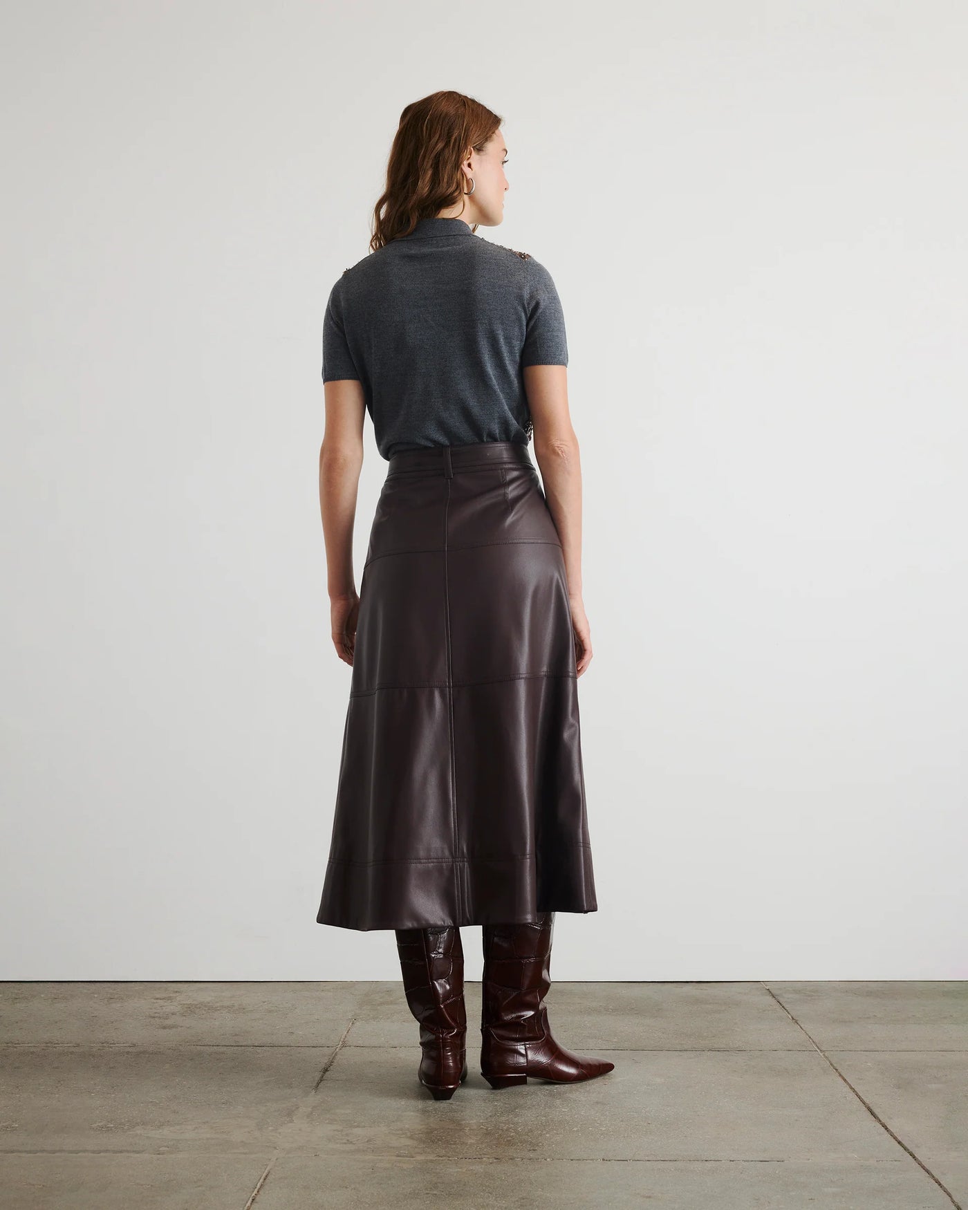 Camilla Knit Top - DARK HEATHER GREY/BRONZE MULTI