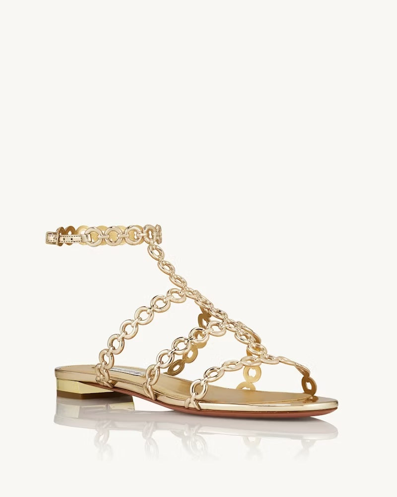 Infinity Chain Sandal Flat - Gold