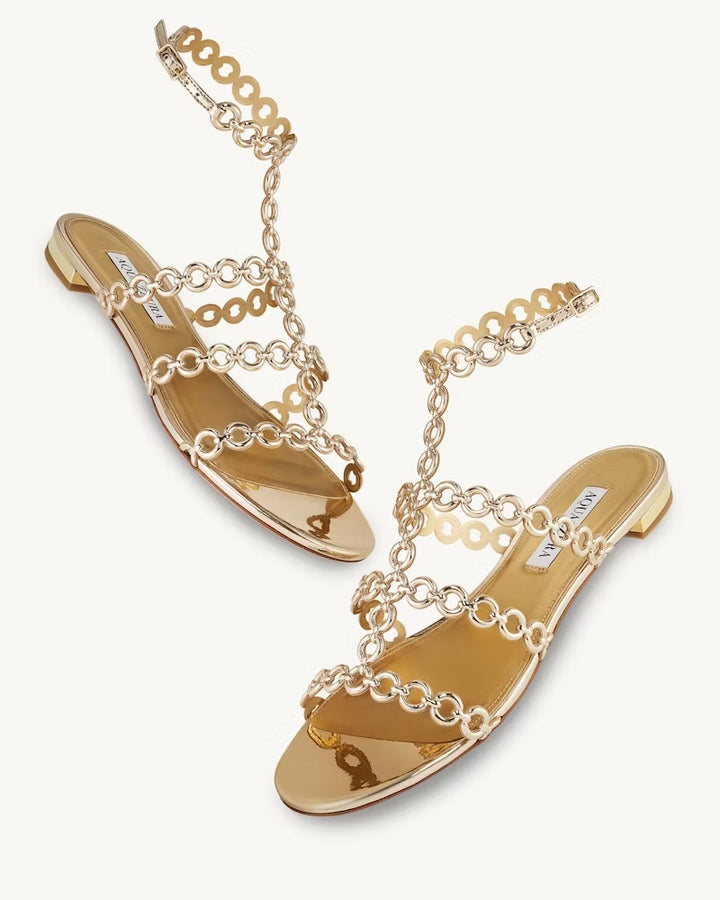 Infinity Chain Sandal Flat - Gold