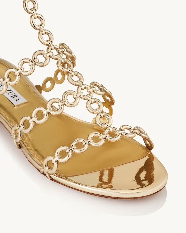 Infinity Chain Sandal Flat - Gold