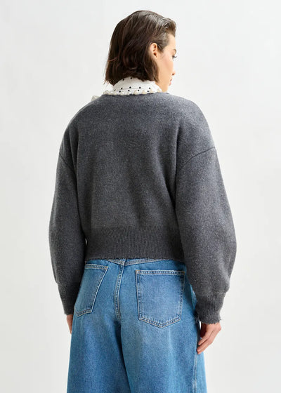 IDEAS Pearl Embellished Cardigan - Grey