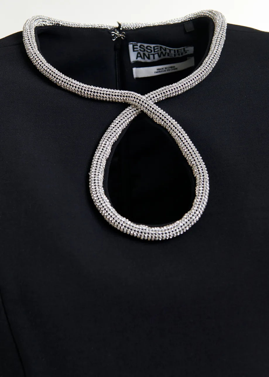 IJINGLE RHINESTONE DRESS - Black