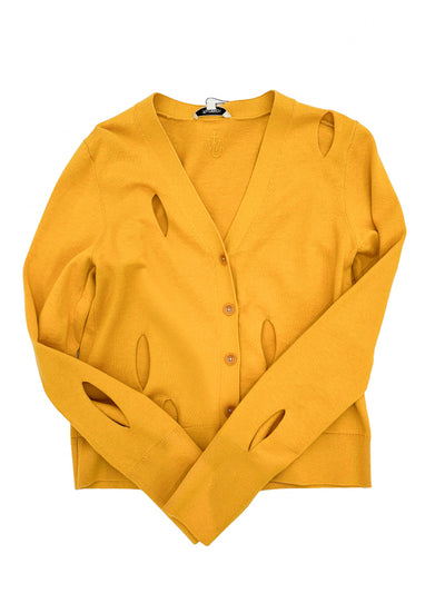 SLIT CARDIGAN - Mustard