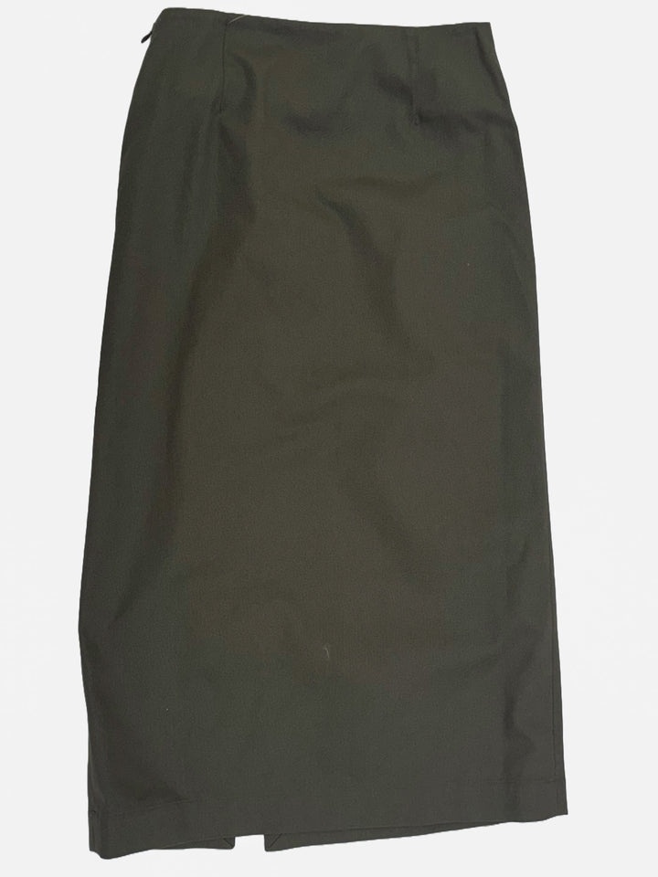 STRAP DETAIL SLIT SKIRT - Khaki