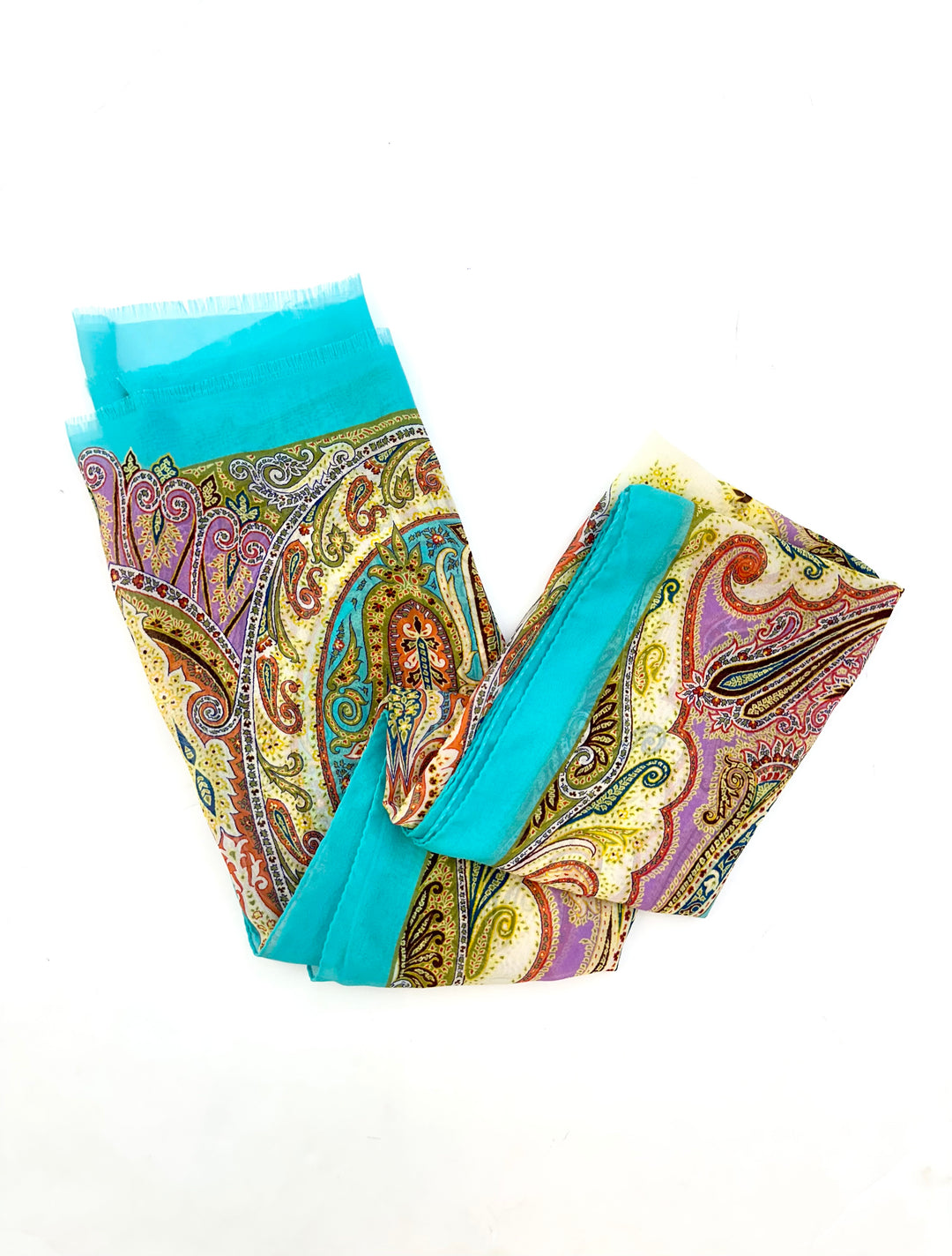 PAISLEY PRINT SCARF - Blue Multi