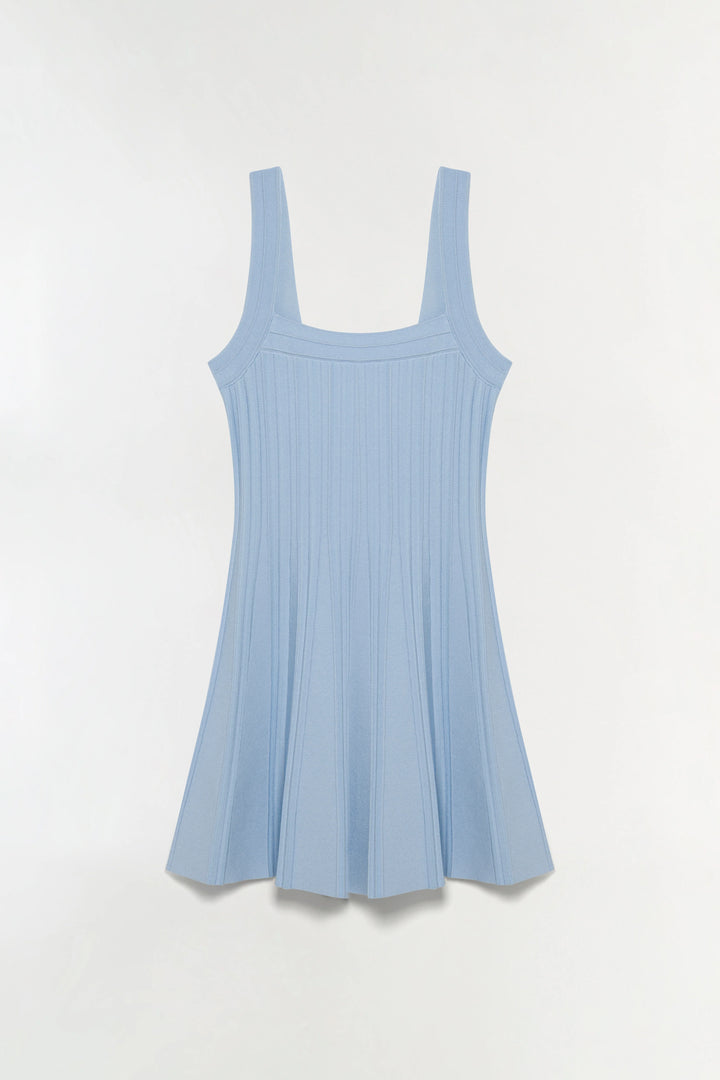 Indie Knit Mini Dress - Light Blue