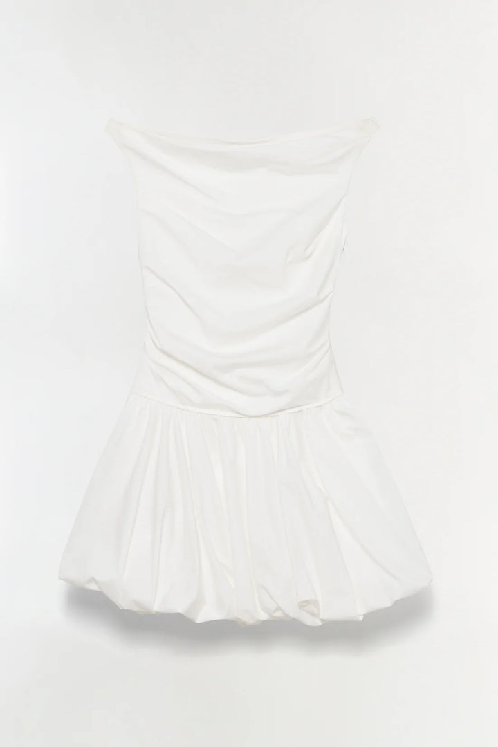 Salina Bubble Mini Dress - White