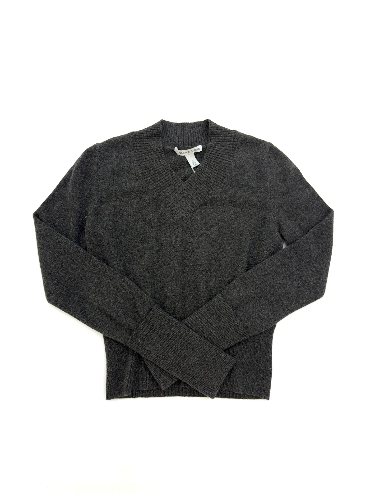 V-NECK SWEATER WITH HIGH CUFFS - Pepper