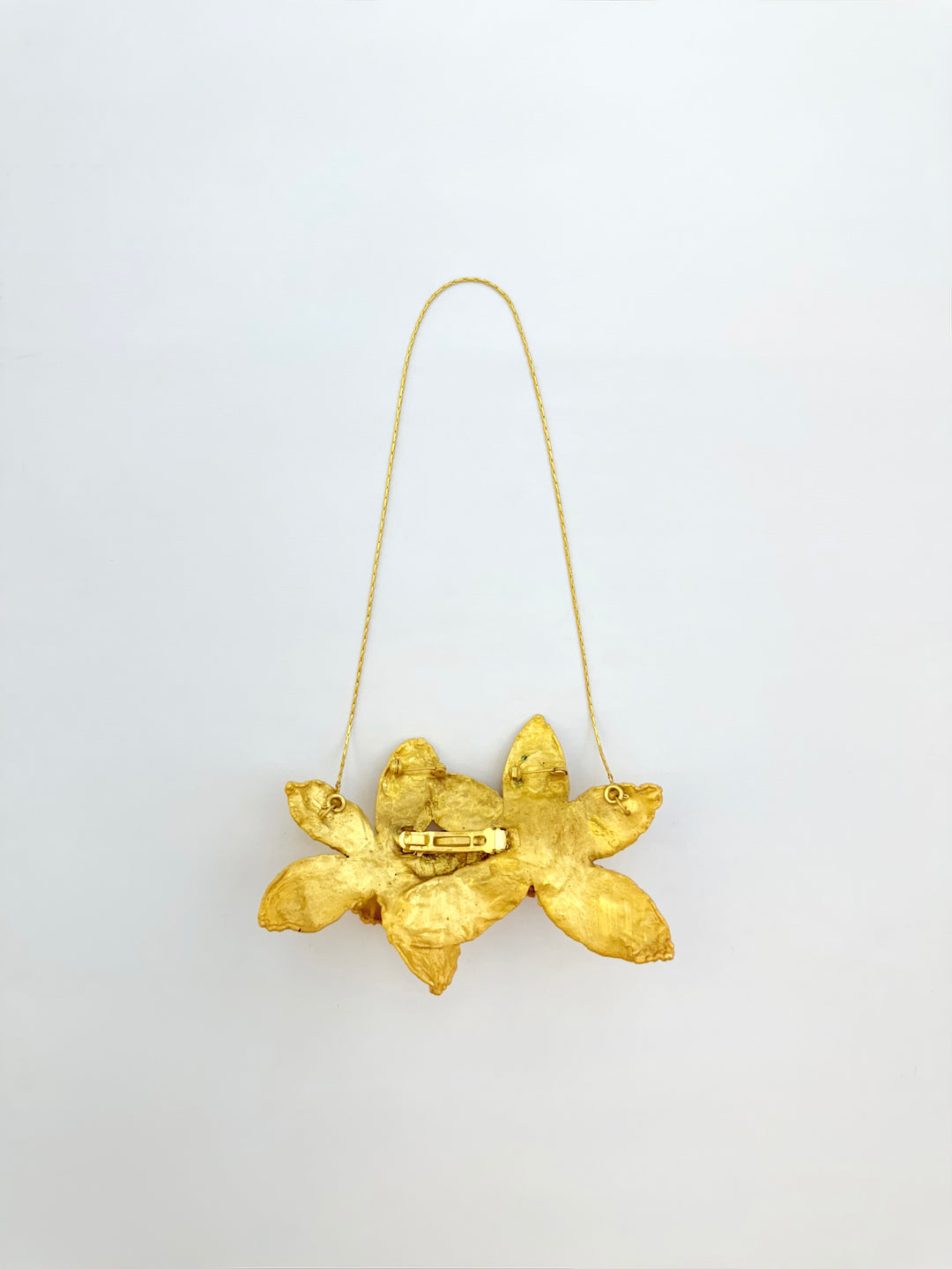 Cymbidium Orchid Brooch/Pin/Necklace - Gold