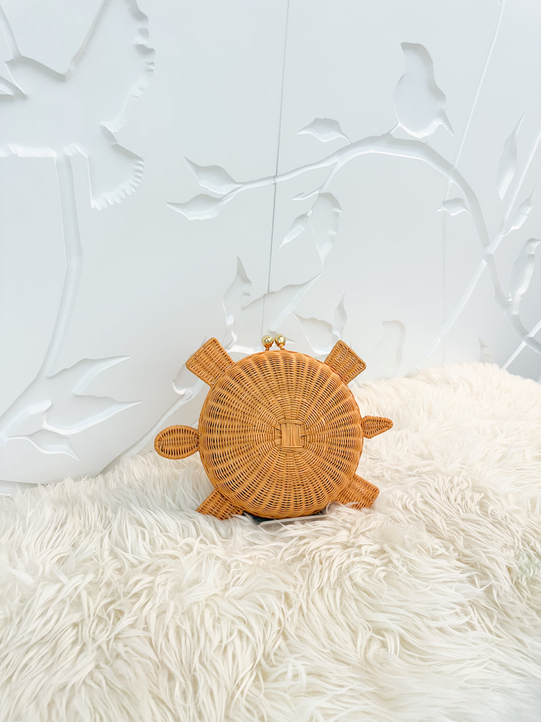 Kate Turtle Wicker Clutch