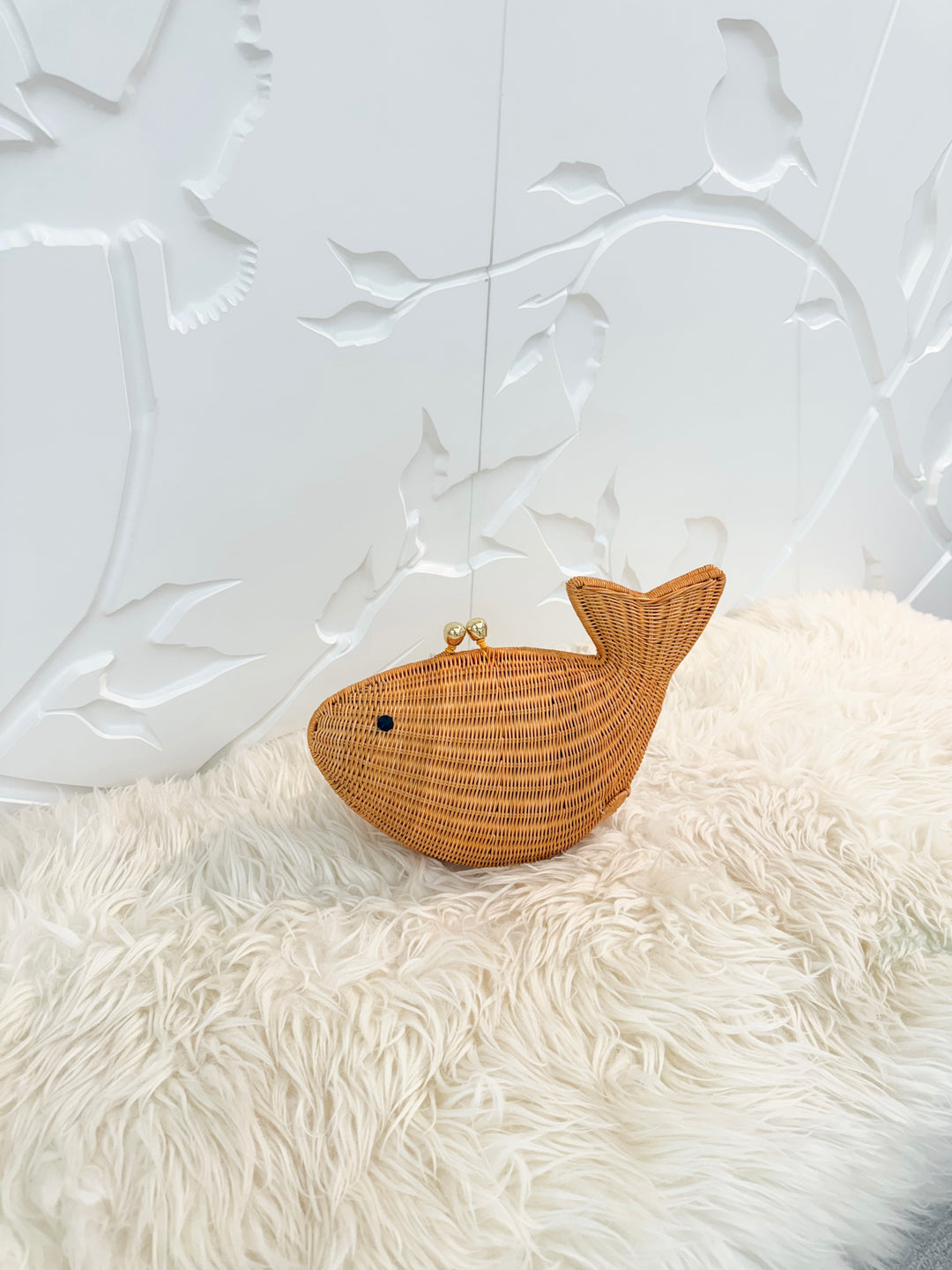 Freddie Whale Wicker Clutch