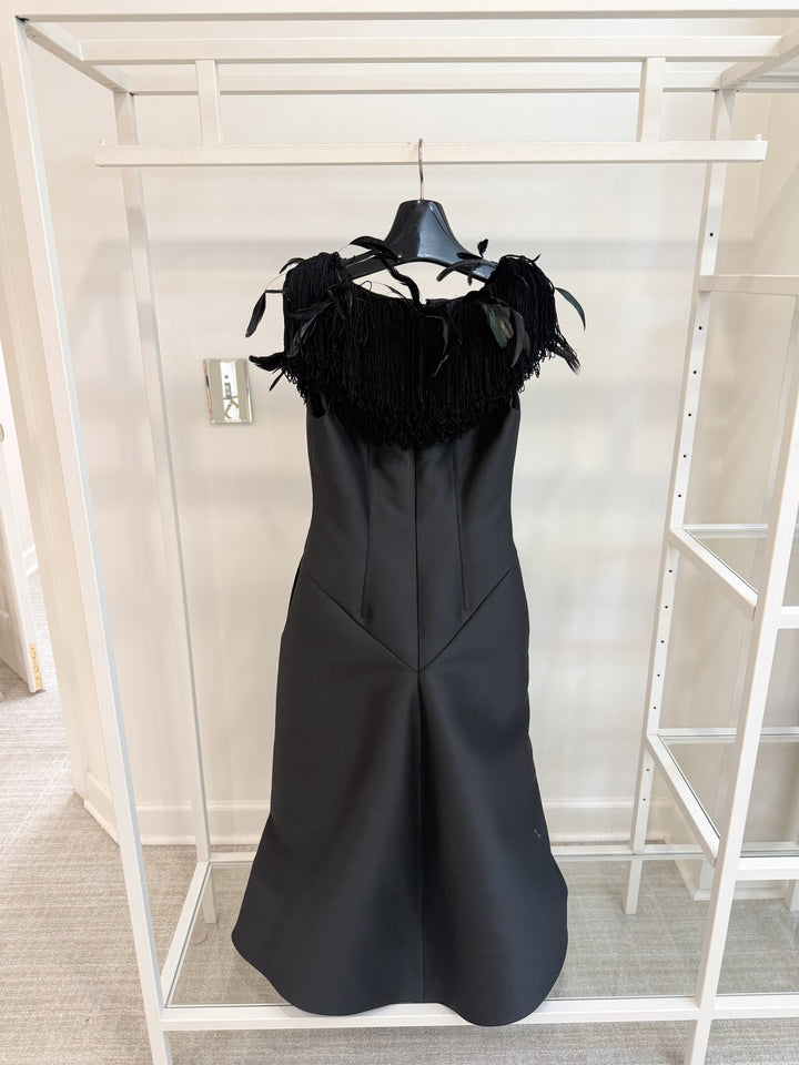 Reeve Dress with Fringe - Black