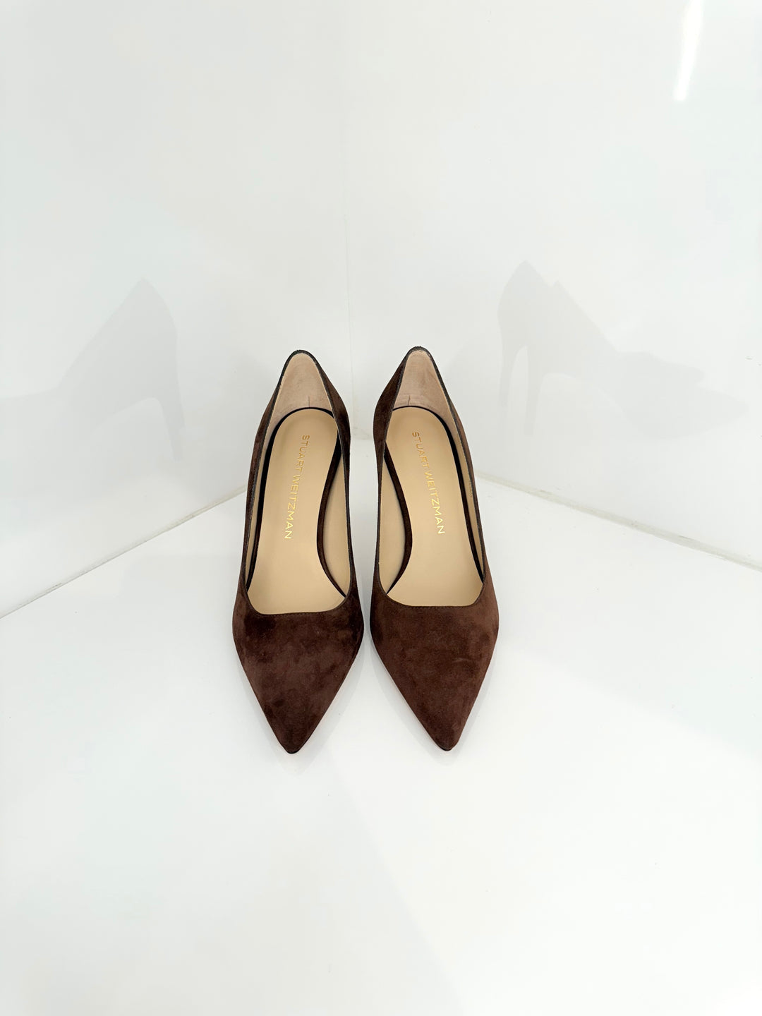 STUART POWER 85mm PUMP - Brown Suede