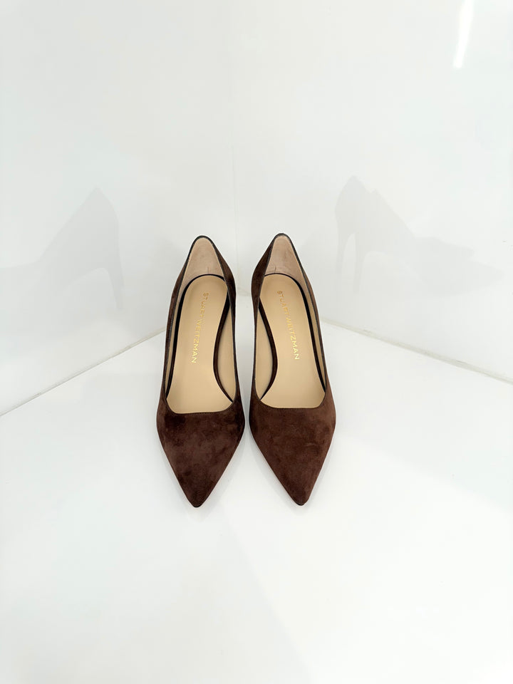 STUART POWER 85mm PUMP - Brown Suede