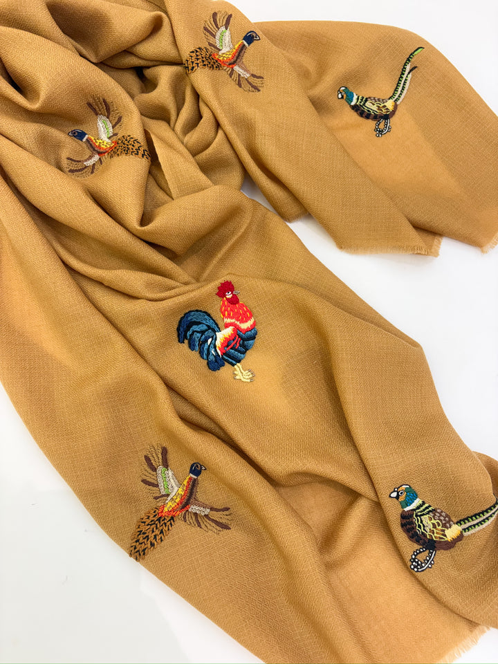 Bird Stole - Brown Multi