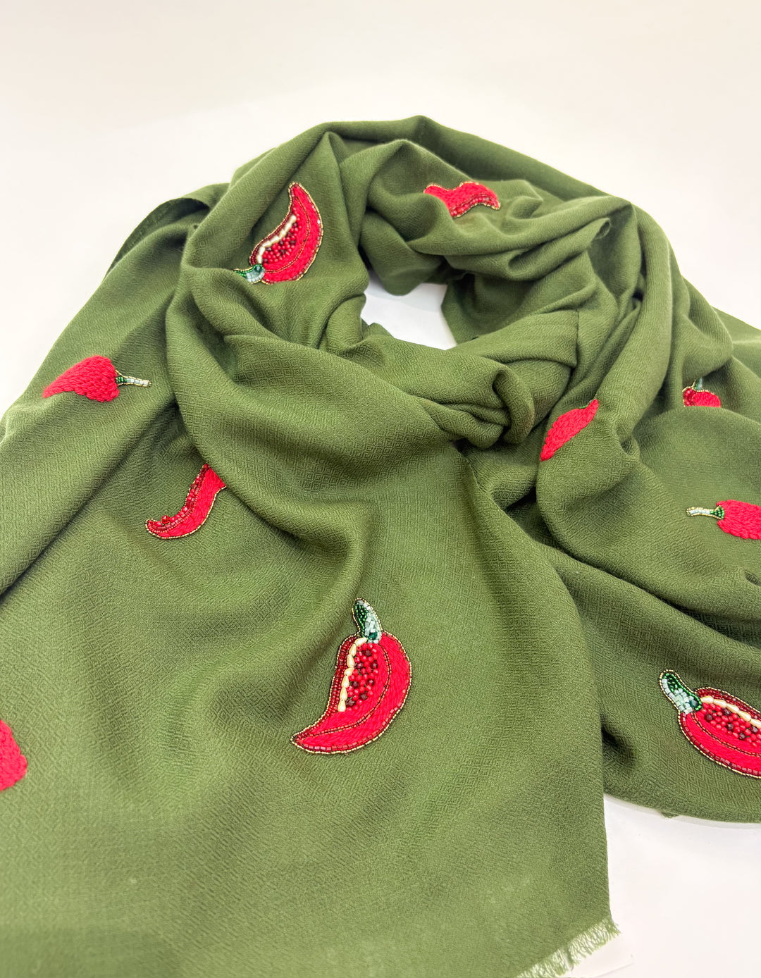 Chillies Stole - Green Multi
