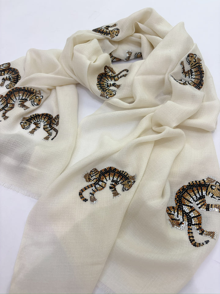Glamour Safari Stole - Ivory