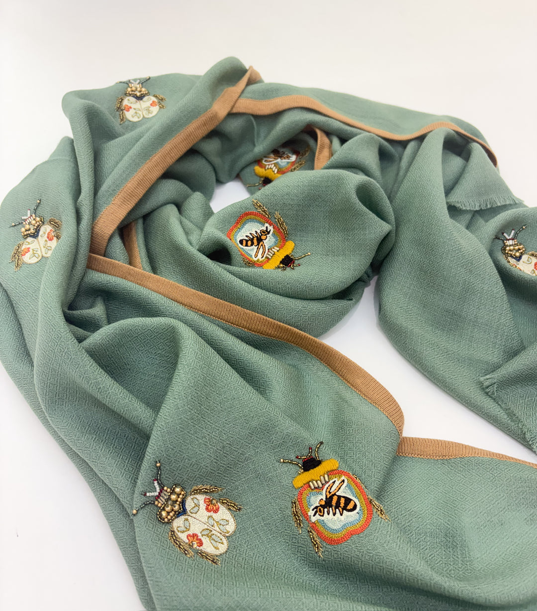 Beetle Motif Stole - Blue Multi