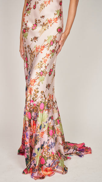 MIDNIGHT LONG SLIP GOWN - Pink