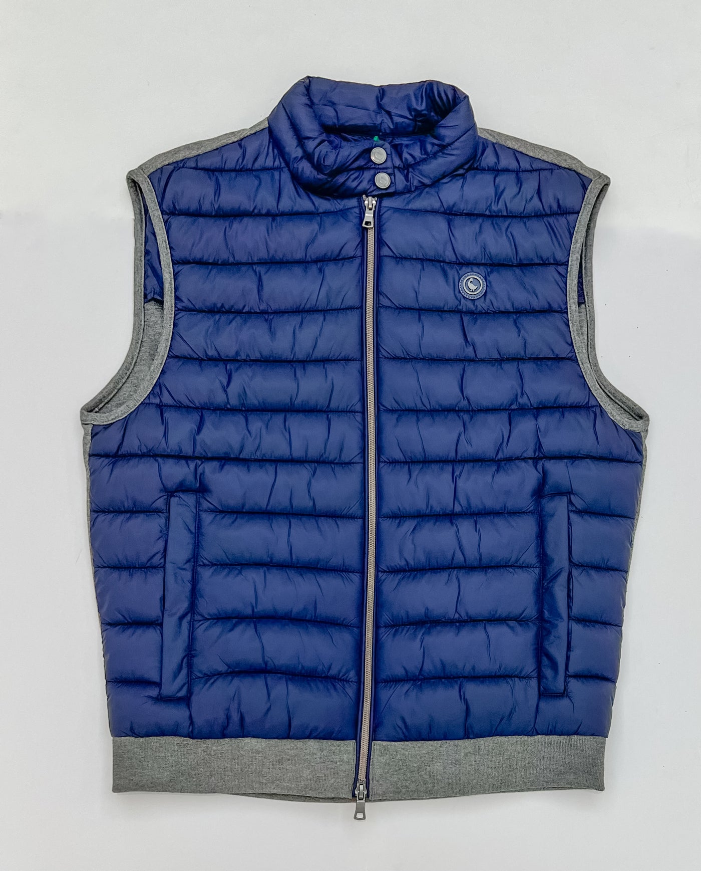 Puffer Vest with Gray Back - Navy Blue