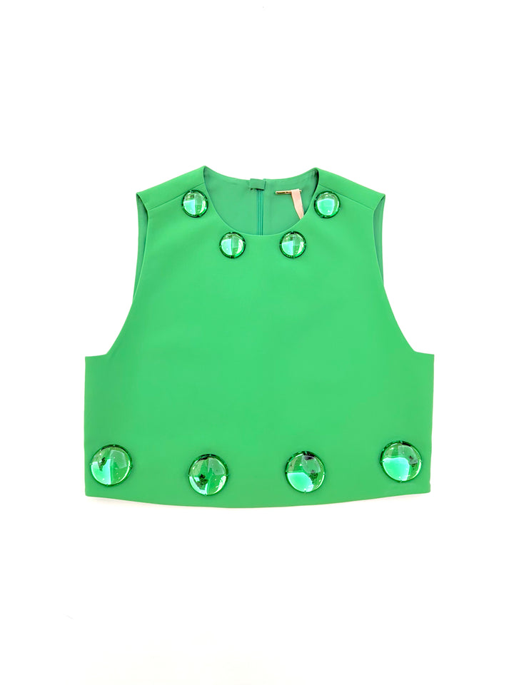 Embellished Crop Top - Kelly
